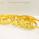 24K Gold-Plated Handmade Plain Bangle Sets - Timeless Elegance for Every Occasion (1 Pair)