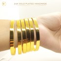 24K Gold-Plated Handmade Plain Bangle Sets - Timeless Elegance for Every Occasion (1 Pair)