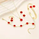 Hot Selling Bright Lucky Flower Jewelry Set - Add Charm and Elegance to Your Style