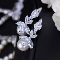 Zircon Imitation Pearl Necklace Earrings Set Bracelet Ring Wedding Dress Evening Party Dress Accessories