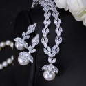 Zircon Imitation Pearl Necklace Earrings Set Bracelet Ring Wedding Dress Evening Party Dress Accessories