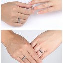 Simple Korean Copper-Plated Silver Diamond Couple Ring | Elegant Couple Jewelry