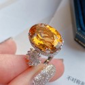 Yellow Crystal Full Diamond Ring for Women | Elegant Statement Jewelry