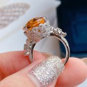 Yellow Crystal Full Diamond Ring for Women | Elegant Statement Jewelry