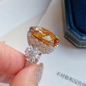 Yellow Crystal Full Diamond Ring for Women | Elegant Statement Jewelry