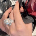 Elegant Shell Pearls Diamond Ring | Sophisticated Women's Jewelry