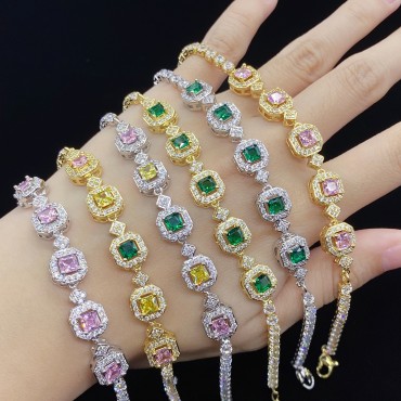 Multi-Color Stones and Zircons Bracelet for Women | Vibrant Fashion Jewelry