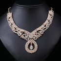 European and American Luxury Retro Crystal Necklace Set – Clavicle Chain 3-Piece Set for Women