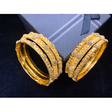 Stunning Gold-Plated Handmade 6 Bangles Set | Ultimate Fine Elegant and Versatile Jewelry