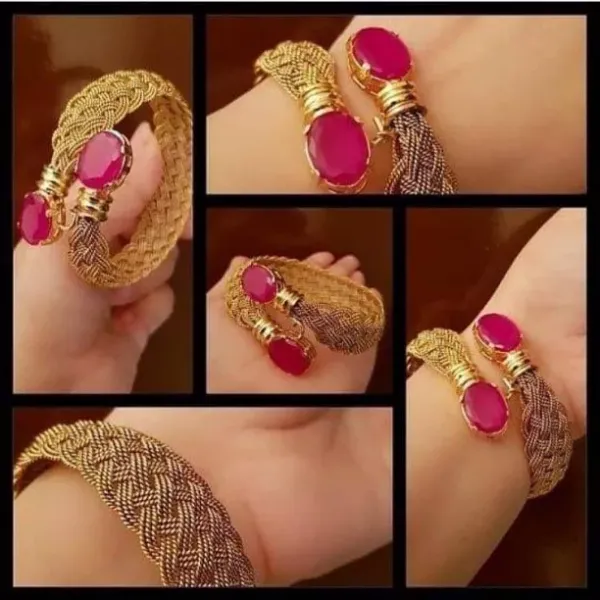 Gold Plated Antique Polish Stone Bangle for Every Occasion | Single Bangle