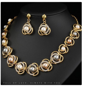 European and American Pearl Necklace Set – Bridal Accessories & Fashion Dress Jewelry