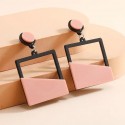 Pink Geometric Square Earrings | Modern and Stylish Accessory – Ultimate Fine