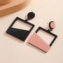 Pink Geometric Square Earrings | Modern and Stylish Accessory – Ultimate Fine