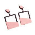 Pink Geometric Square Earrings | Modern and Stylish Accessory – Ultimate Fine