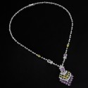 Original Hollow Design Light Luxury Zirconium Necklace and Earrings 4-Piece Set