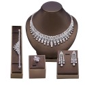 Luxury Full Diamond Zircon Evening Dress Jewelry Set – Necklace and Earrings