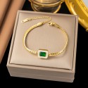 European and American Cross-Border Sugar Cube Zircon Snake Bone Necklace, Bracelet & Earrings Set