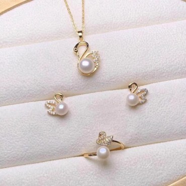 Elegant Earrings and Ring Three-Piece Jewelry Set for Women