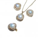 Elegant Pendant, Earrings, and Ring Three-Piece Jewelry Set for Women | Classic Sophistication