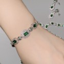 Cross-Border Hot-Selling Emerald Four-Piece Set – Retro French Style Necklace, Earrings, Bracelet & Ring