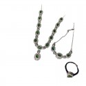 Cross-Border Hot-Selling Emerald Four-Piece Set – Retro French Style Necklace, Earrings, Bracelet & Ring