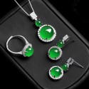 Necklace, Ring, and Earrings Set | All-Match Green Elegance