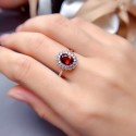 Ruby Open Ring with Fashion Pendant for Women | Elegant Jewelry