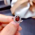 Ruby Open Ring with Fashion Pendant for Women | Elegant Jewelry