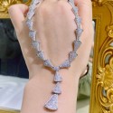 Internet Celebrity Lulu-Inspired High-End Light Luxury Temperament Zircon Necklace & Fan-Shaped Earrings Set