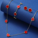 Cross-Border Hot Sale Lucky Five-Petal Flower Clover Earrings & Necklace Set