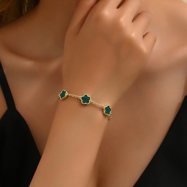 Five-Leaf Flower Bracelet for Women | Elegant, Minimalist Floral Jewelry