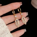 Exquisite Leaf Tassel Ear Buckle Earrings for Women | Light Luxury Fashion Jewelry