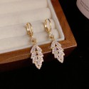 Exquisite Leaf Tassel Ear Buckle Earrings for Women | Light Luxury Fashion Jewelry