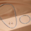 Middle East Luxury Zircon Jewelry Set – Necklace, Earrings & Bracelet for Brides