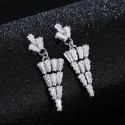 Cross-Border European and American Bridal Jewelry Set – Zircon Clavicle Necklace and Earrings Set