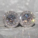 Zircon Full Diamond Earrings | High-End Elegant Jewelry for Women