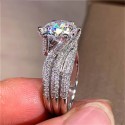 Moissanite Three-Row Full Diamond Line Ring | Luxury and Elegance