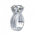 Moissanite Three-Row Full Diamond Line Ring | Luxury and Elegance