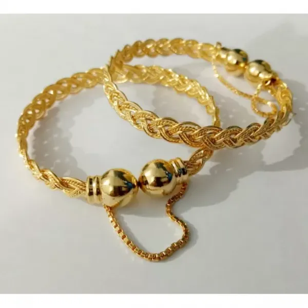 24K Gold Plated Handmade Stylish Bangles | Elegant Jewelry | (1 Pair)