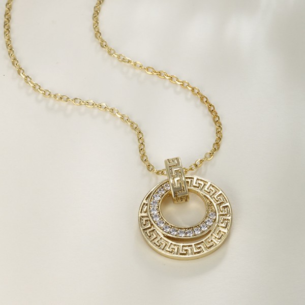 Round Pendant Necklace for Women | European and American Niche Geometric Pendant Jewelry