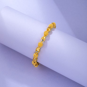 gold-plated Buddha beads hollow glossy exquisite bracelet female fashion retro hand jewelry