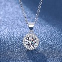 Luxury round necklace for women, clavicle chain silver jewelry