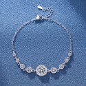 Luxury round necklace for women, clavicle chain silver jewelry