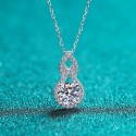 925 Sterling Silver Gourd Necklace for Women | Moissanite Full Diamond Pendant, Gold-Plated Clavicle Chain