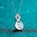 925 Sterling Silver Gourd Necklace for Women | Moissanite Full Diamond Pendant, Gold-Plated Clavicle Chain