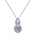 925 Sterling Silver Gourd Necklace for Women | Moissanite Full Diamond Pendant, Gold-Plated Clavicle Chain