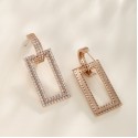 Xuping Alloy Gold-Plated Super Flash Diamond Long Earrings - Glamour in Every Drop