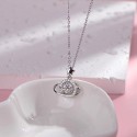 Pure Silver Universe Planet Pendant with Chain - Celestial Elegance