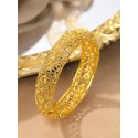 Cross-Border Fashion Dubai Gold Bracelet - Hollow Carved Totem Bridal Jewelry (Single Bangle)