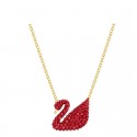 Gradient Blue, Red, Pink, White, and Black Swan Necklace for Women